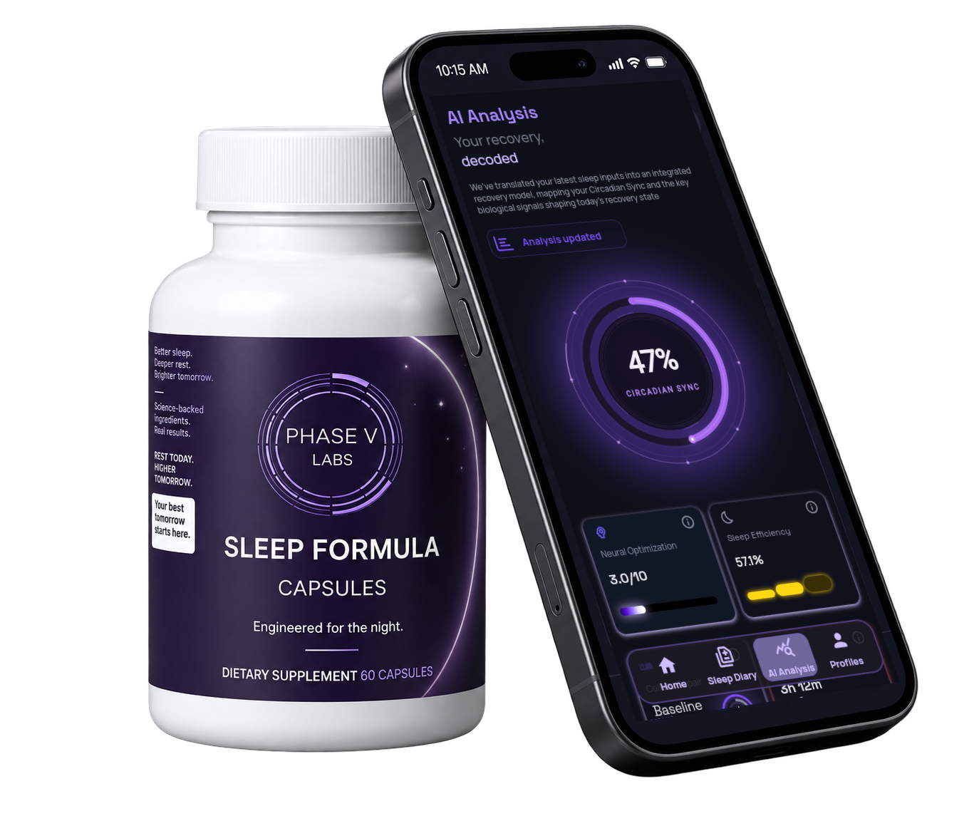 Phase V Labs Sleep Formula with Phase V App